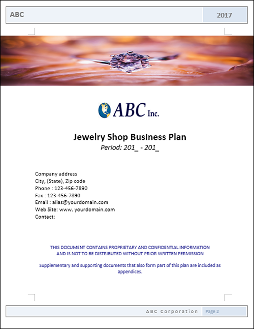jewelry store business plan